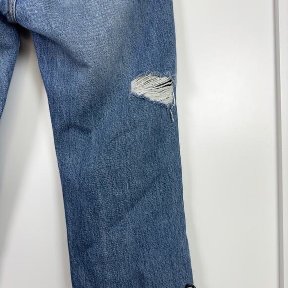 Zara TRF Denim IXD Makers Mid Wash Mid Rise Straight Leg Jeans Size 4 - Picture 7 of 11